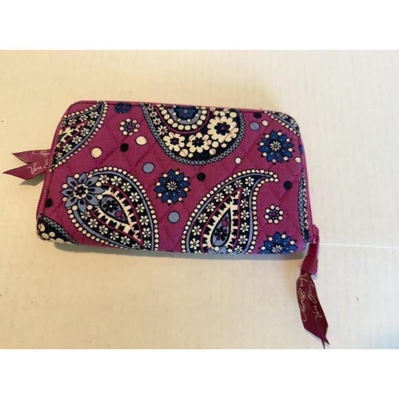 Vera Bradley Knot Just a Clutch Purse Boysenberry Paisley Pattern Retired 3 Pcs - Picture 4 of 16
